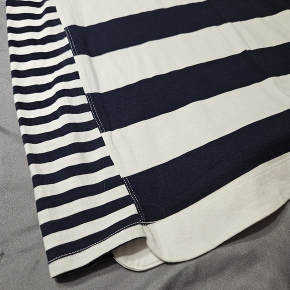 Tommy Bahama Nautical Thera Stripe T-Shirt Dress Pima Cotton Ocean Deep Size XL - Picture 9 of 11